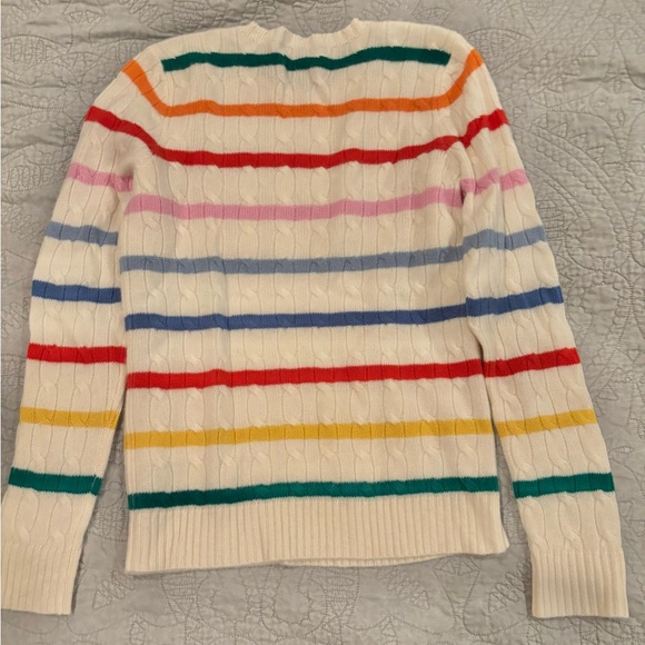 Polo Ralph Lauren Cashmere multi stripe cable sweater size medium NWOT - Picture 2 of 2